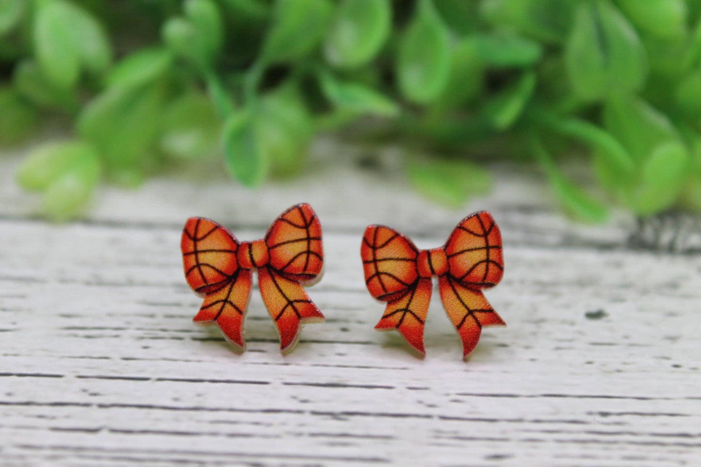 Basketball Bows Stud Earrings
