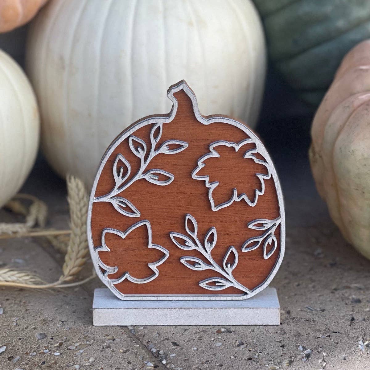 Orange Leaf Laser Fall Pumpkin