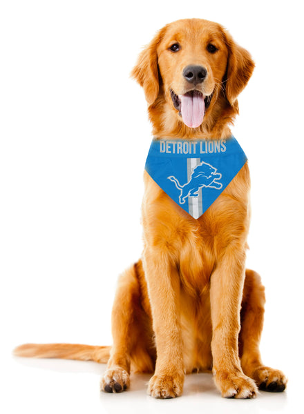 NFL Detroit Lions Reversible Pet Bandana: M