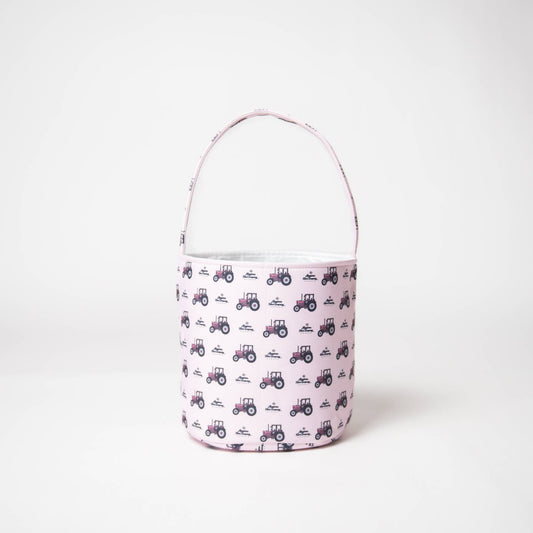 Spring Pink Tractor Easter Basket