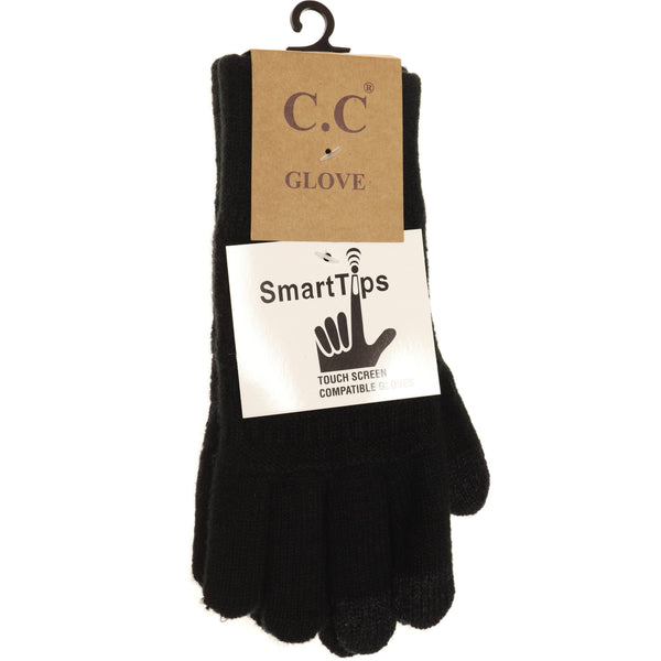 Classic Knit Gloves G9018: Black