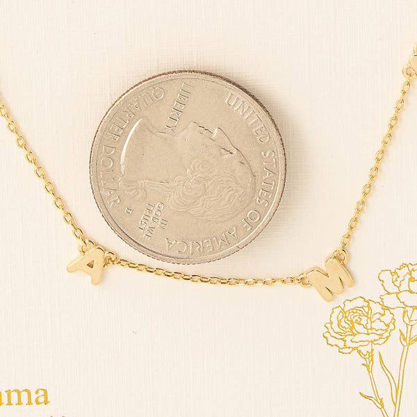 Dainty Mama Print Charm Necklace: S