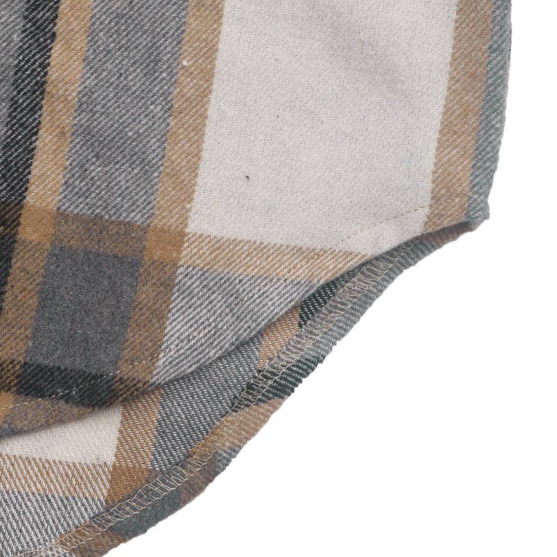 Lapel Plaid Long-sleeved Jacket Single-breasted: Khaki