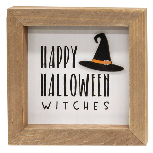 Happy Halloween Witches Framed Sign