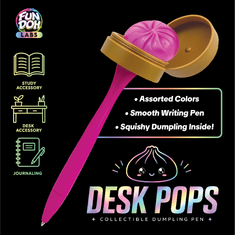 Fun Doh Squishy Dumpling Pen Desk Pop Variety - 12/Display: Wholesale Price