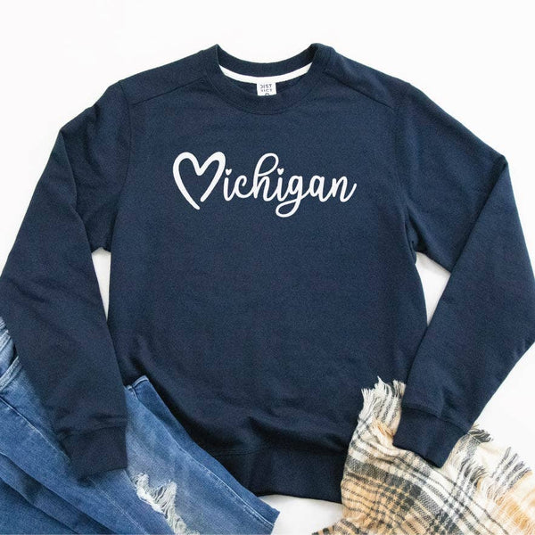 Michigan Love Sweatshirt: Charcoal Heather