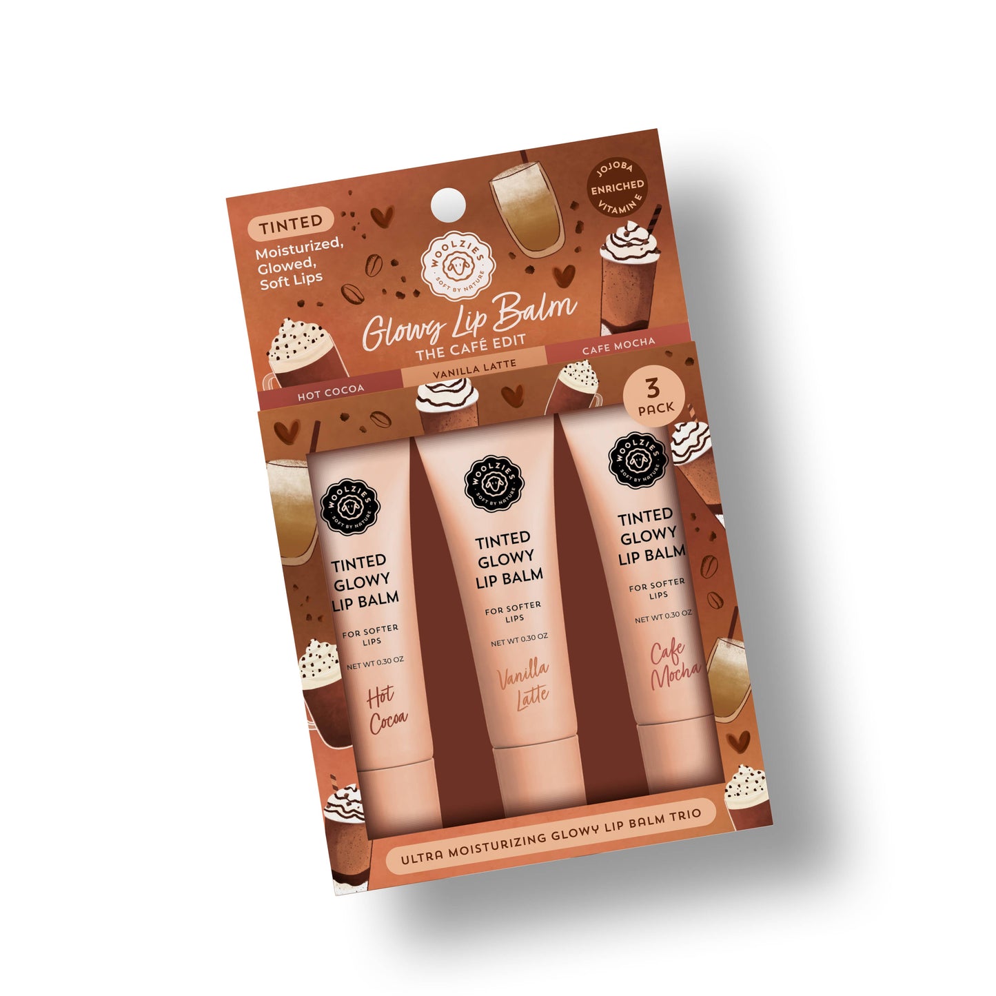 The Cafe Edit Tinted Glowy Lip Balm Trio