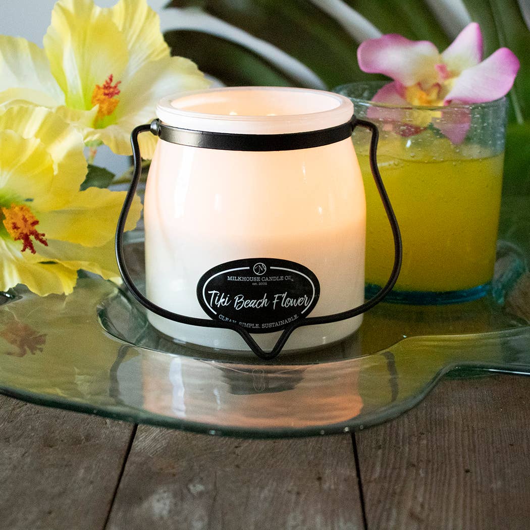 16 oz Butter Jar Candle: Tiki Beach Flower