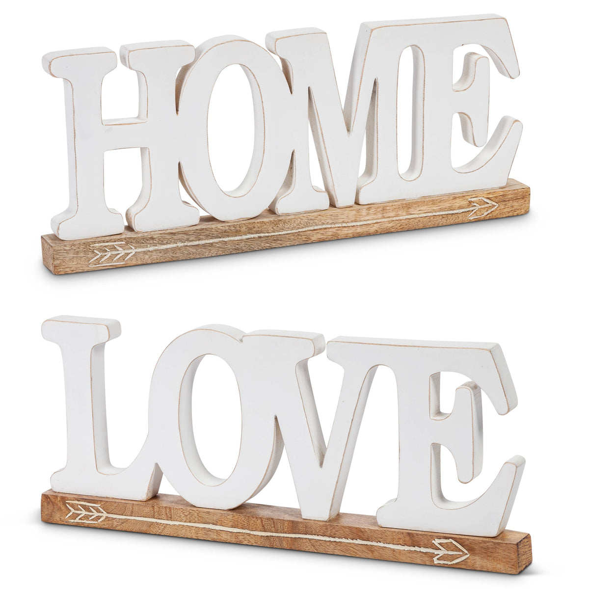 White Mango Wood "Love" and "Home".