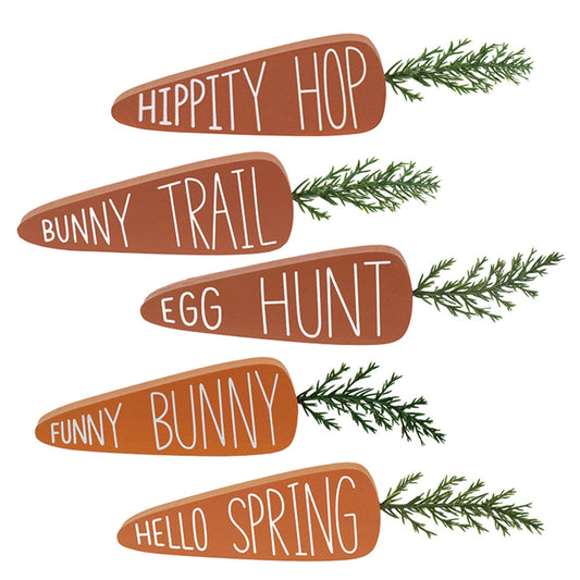 Easter Words Chunky Carrot Sitter, 5 Assorted