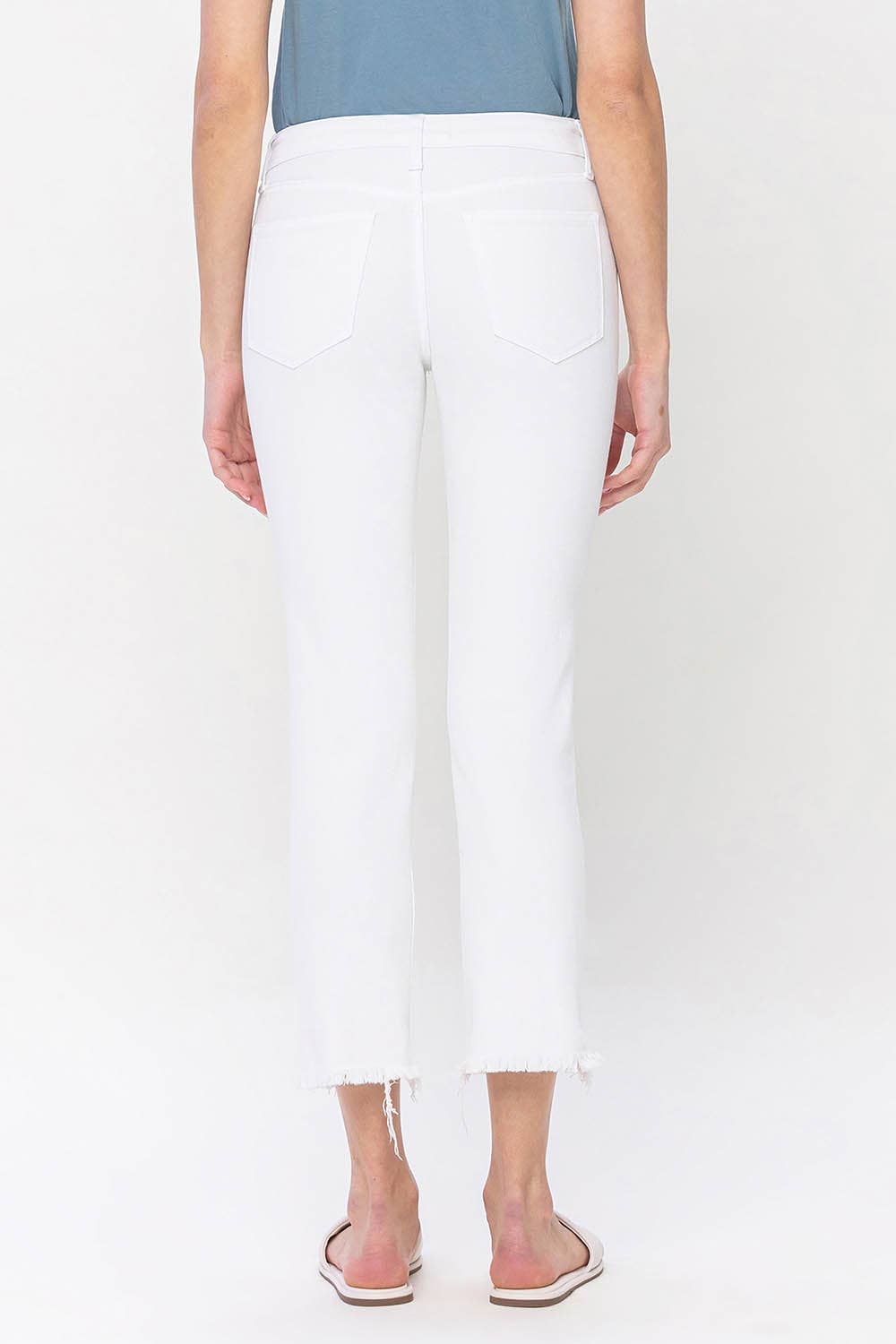 MID RISE STRAIGHT JEANS WHITE