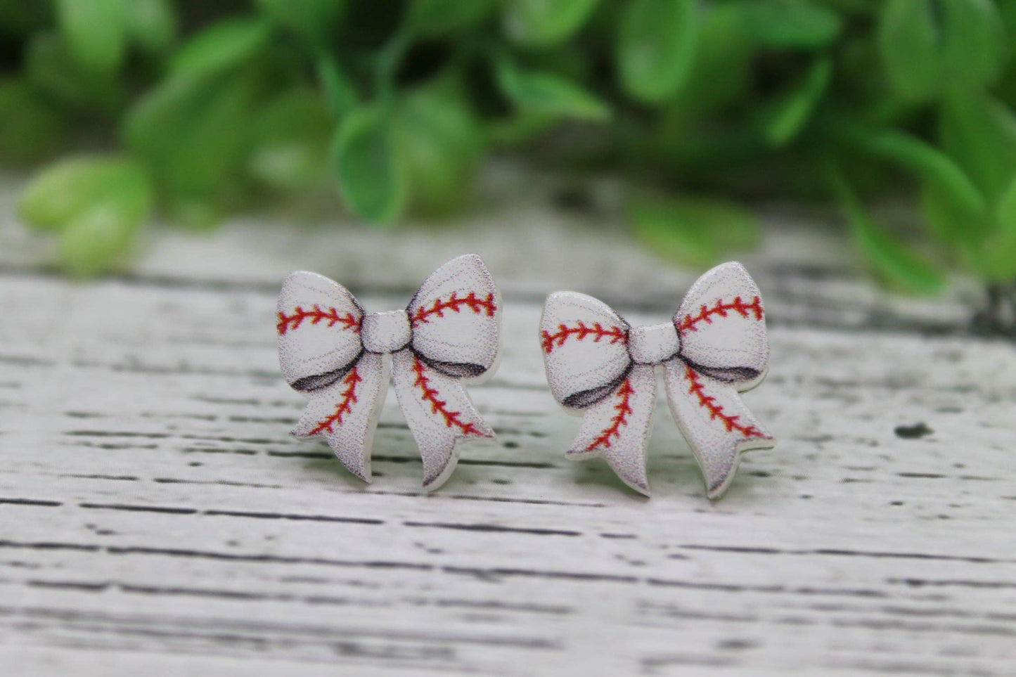 Baseball Bows Stud Earrings