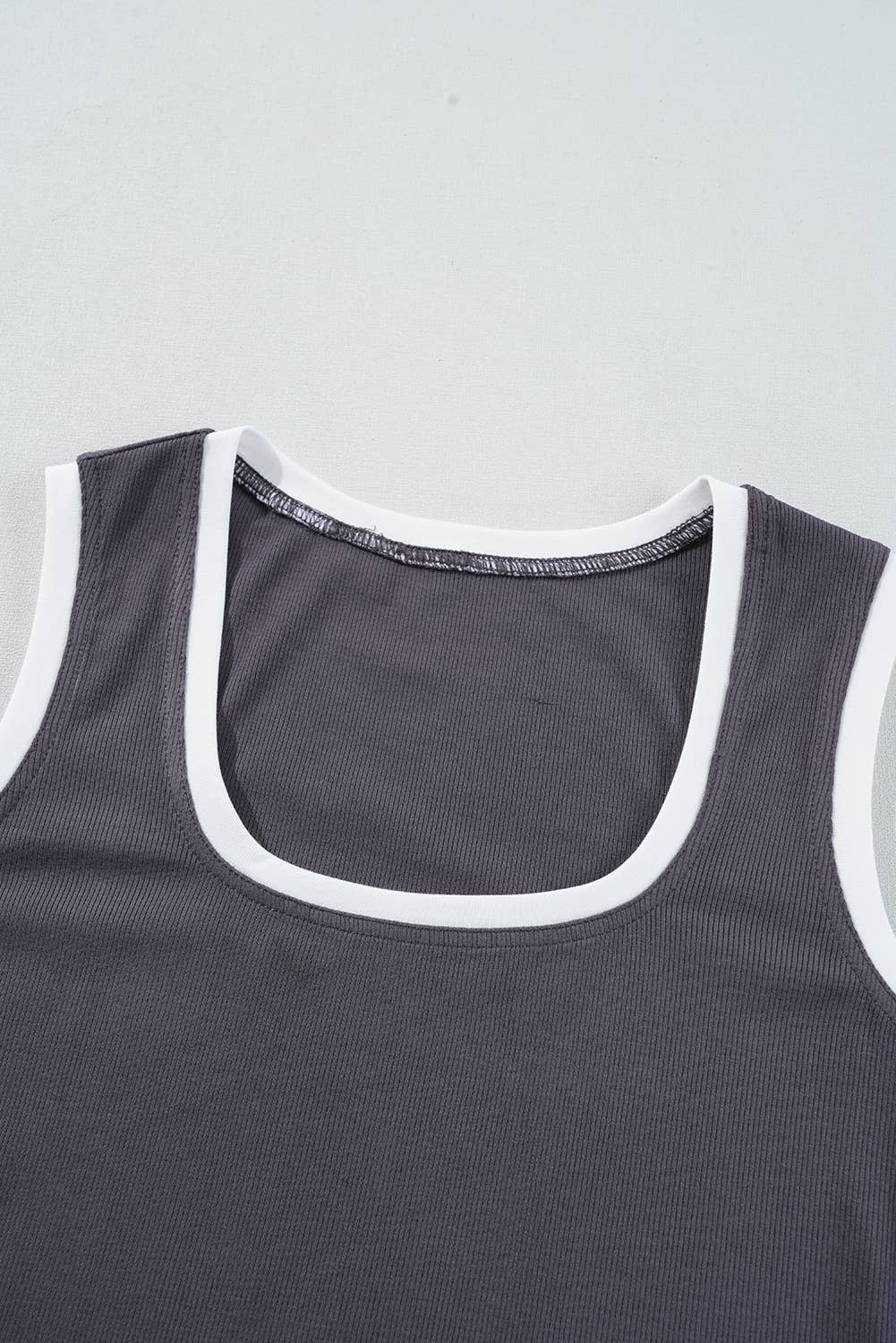 Ribbed Knit U Neck Tank Top | S-XL
