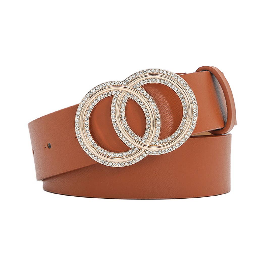 Paved Double Circle Belt: ONE SIZE / BLK