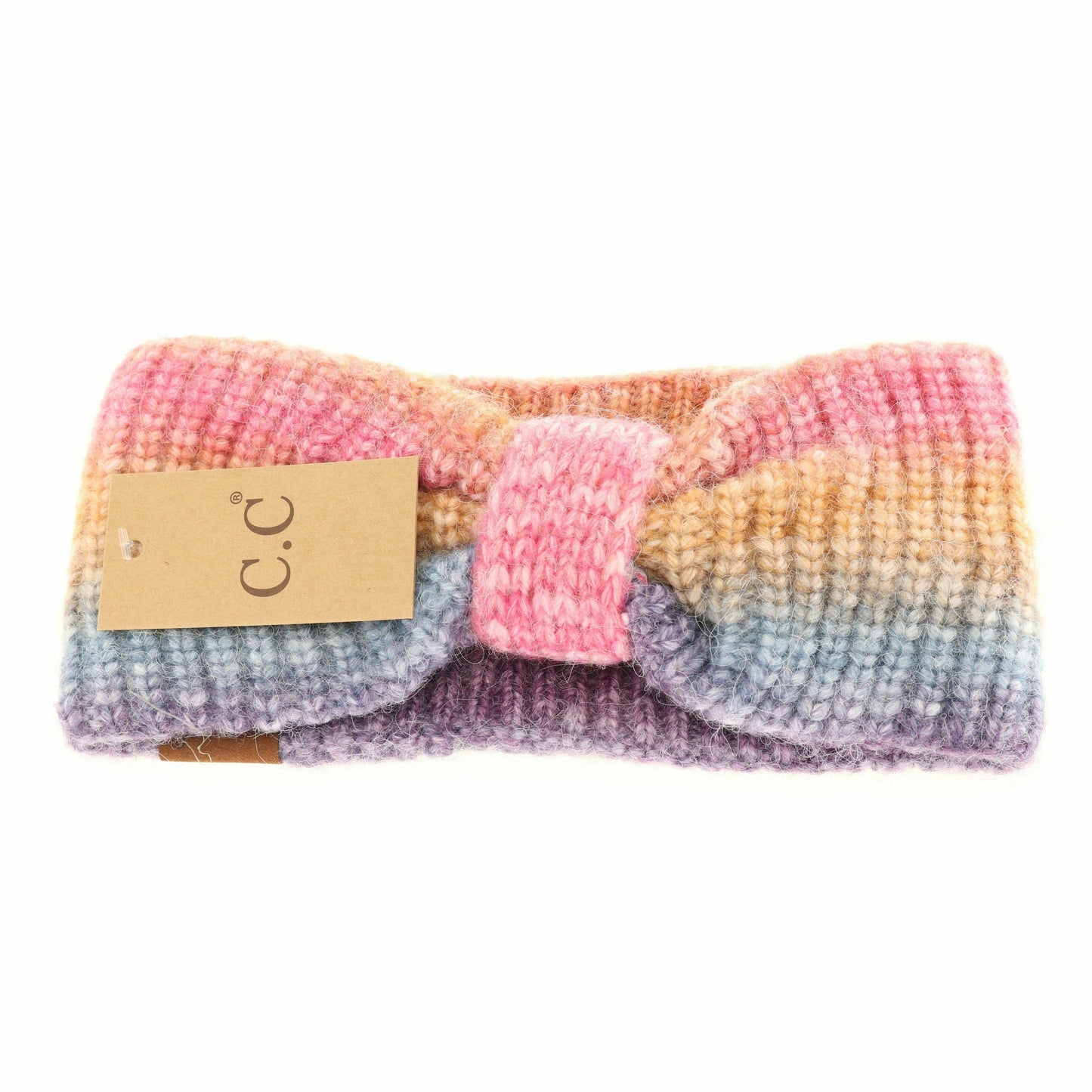 Multicolored Ombre C.C Head Wrap HW2077: Black Multi