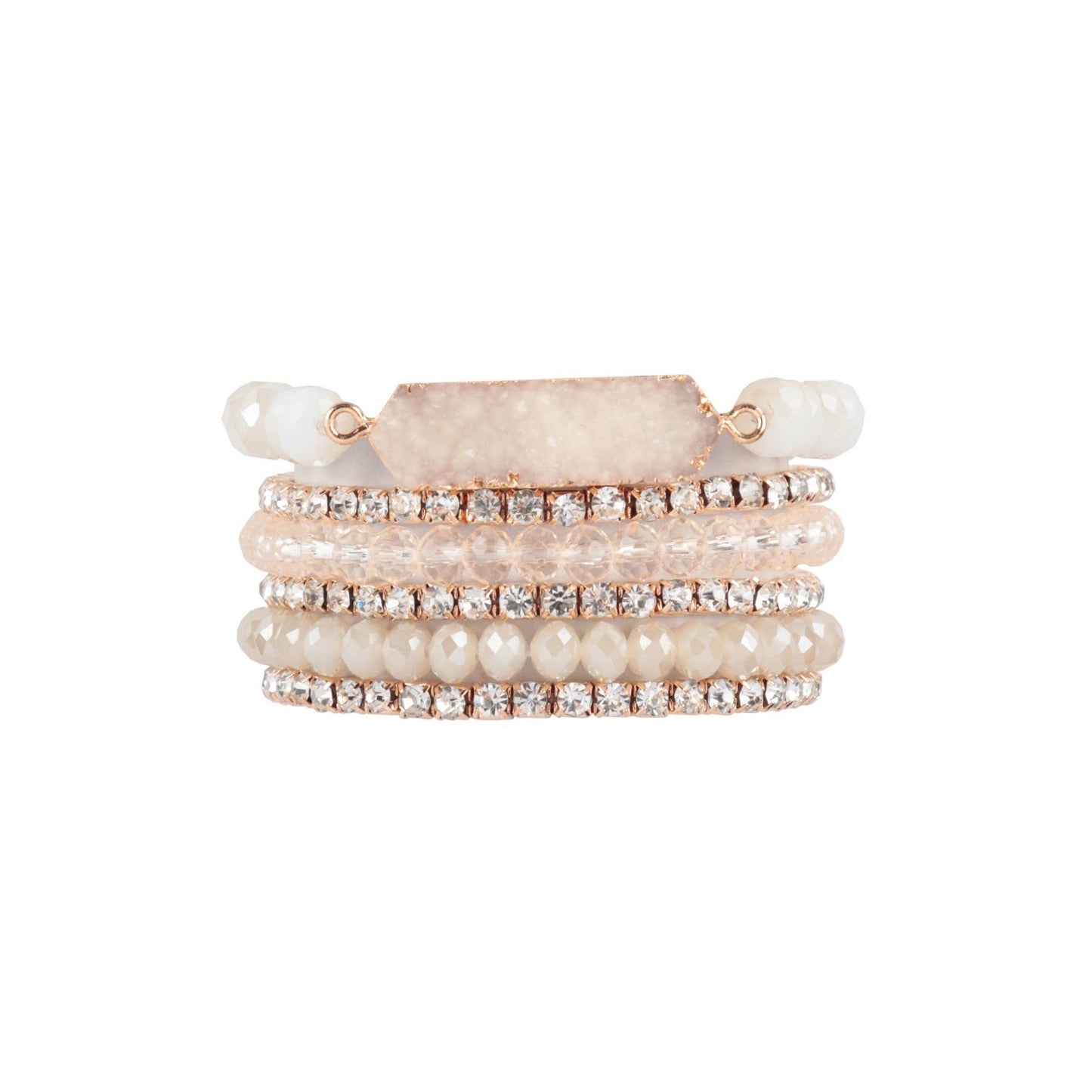 Mix Beads Stackable Bracelet Set: IVORY / ONE