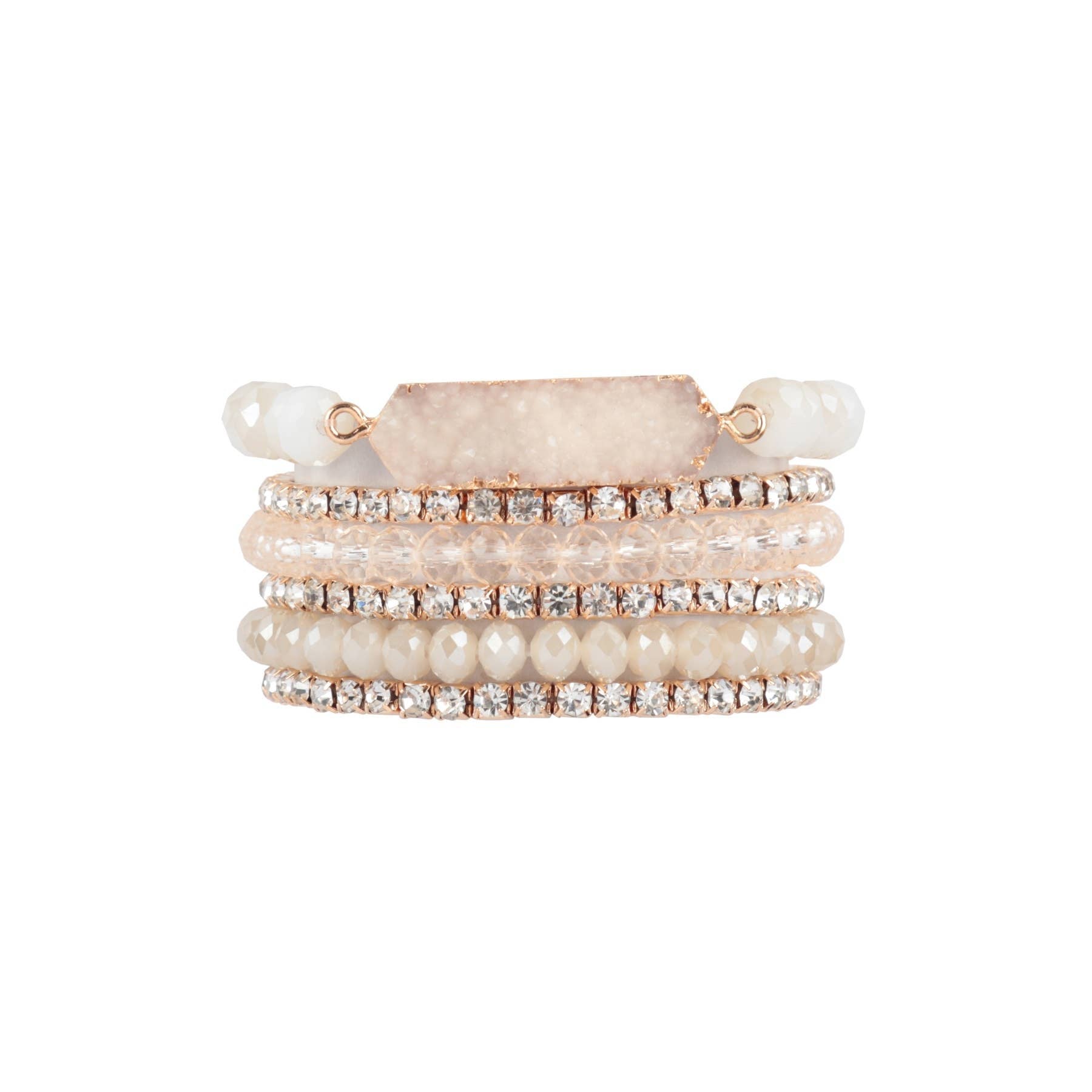 Mix Beads Stackable Bracelet Set: IVORY / ONE