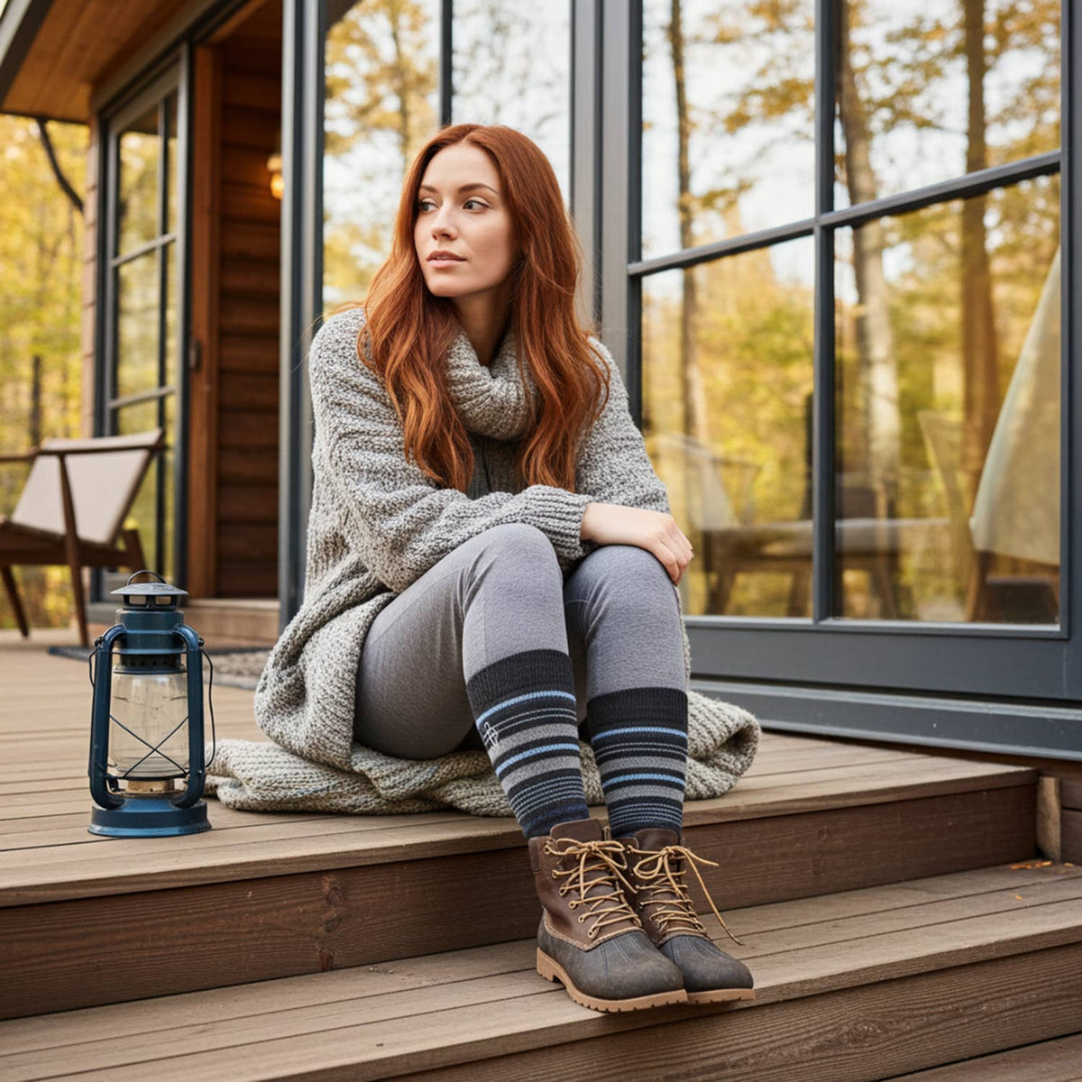 Alpaca Socks - Stripe - Azul