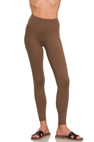 Microfiber Soft Waistband Full Length Leggings: BLACK / 3-3 (S/M-L/XL)
