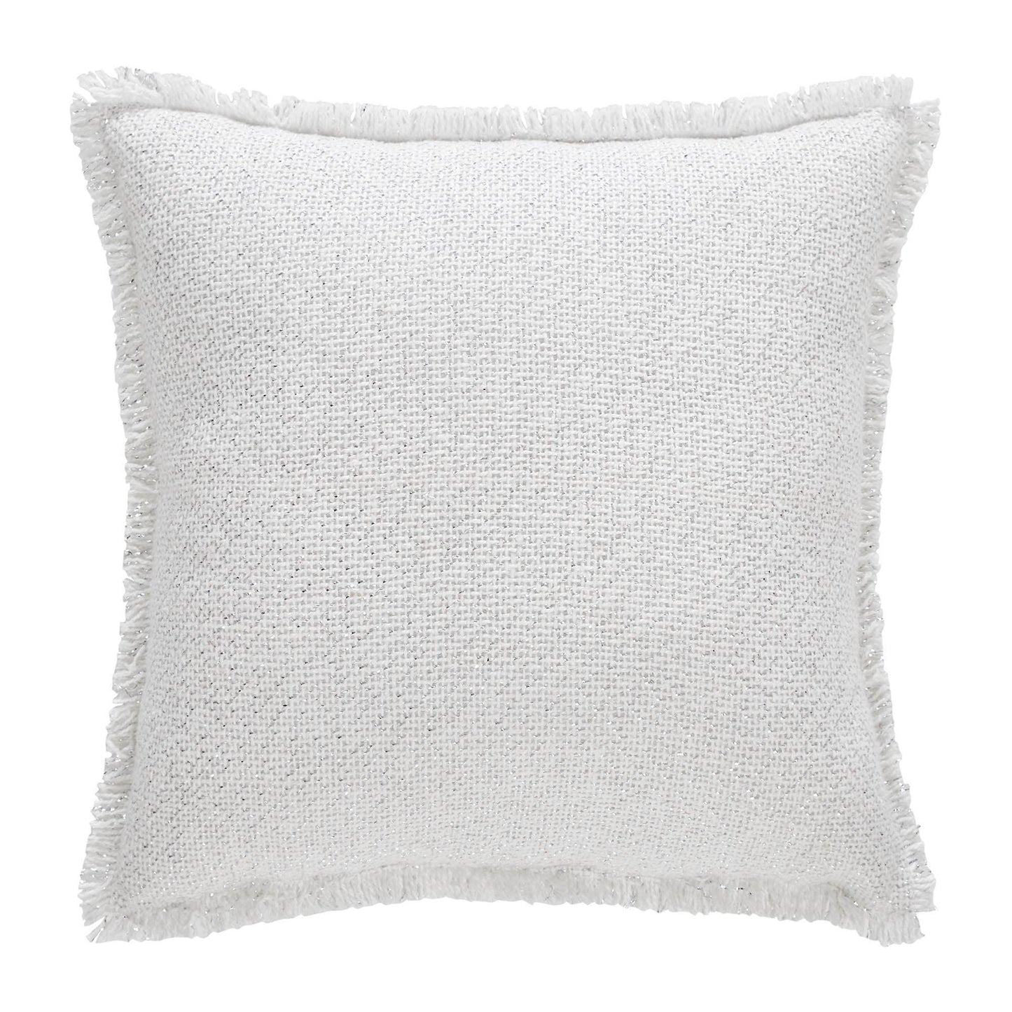 Yuletide Burlap Antique White Snowflake Kisses Pillow 12x12