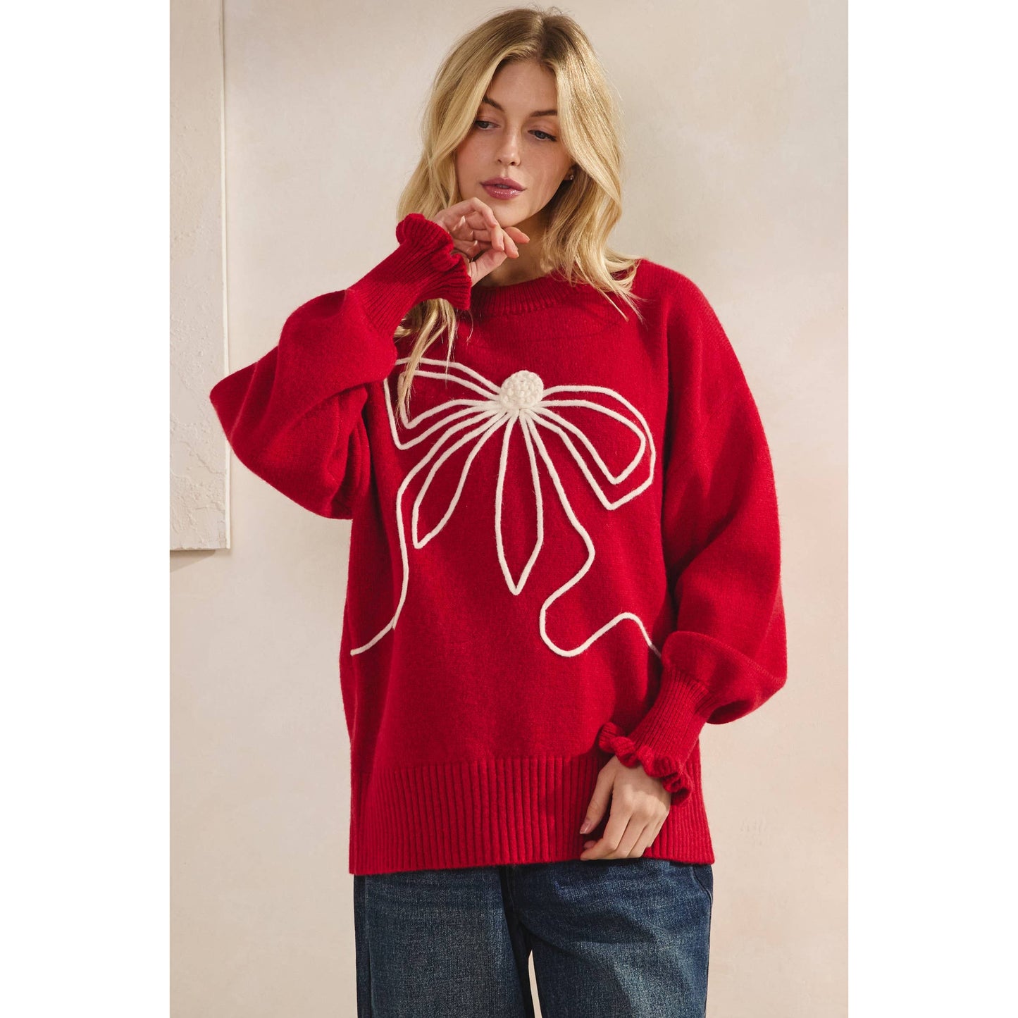 THE BIG BOW HOLIDAY SWEATER