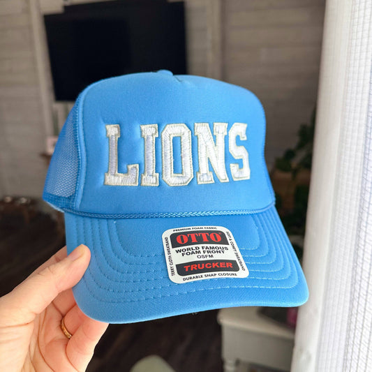 Lions Trucker Hat: Blue