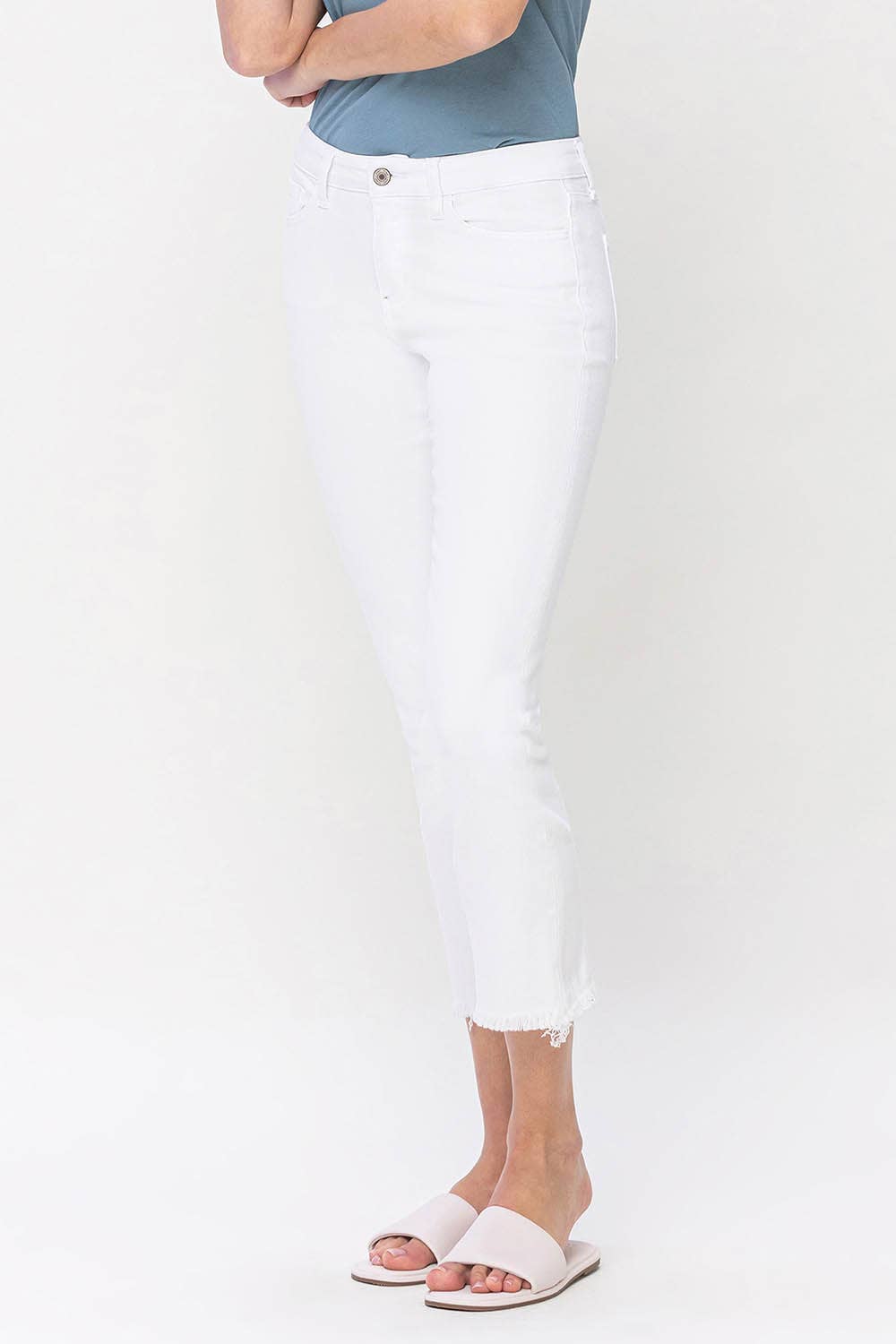 MID RISE STRAIGHT JEANS WHITE
