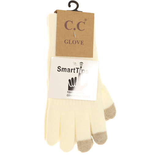 Classic Knit Gloves G9018: Ivory