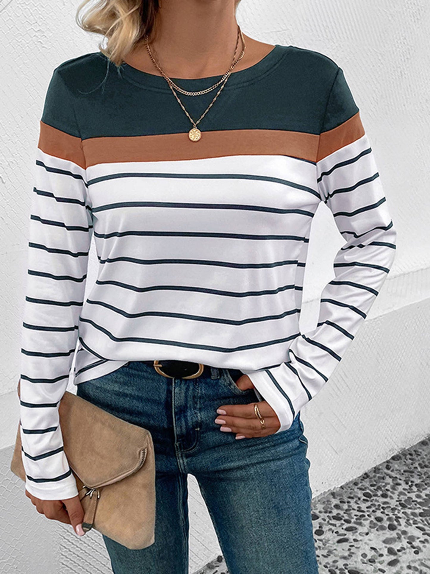 Fashion Cross border Women's Long Sleeve Knitted Shirt Women: Blue