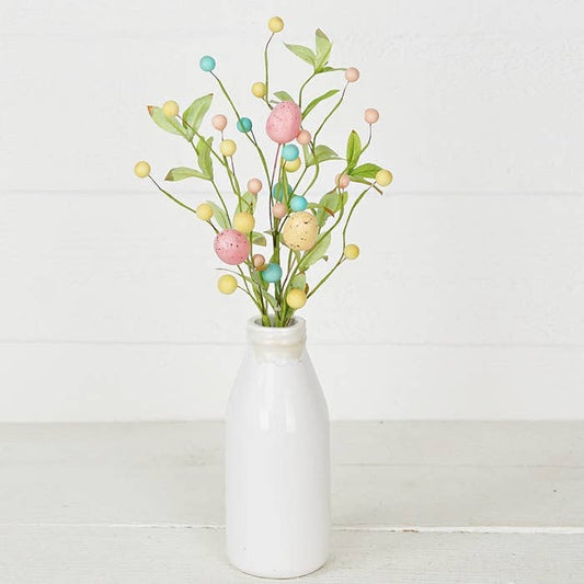 31175- 16in Bush-Mix Pastel Eggs with Willow Leaves-