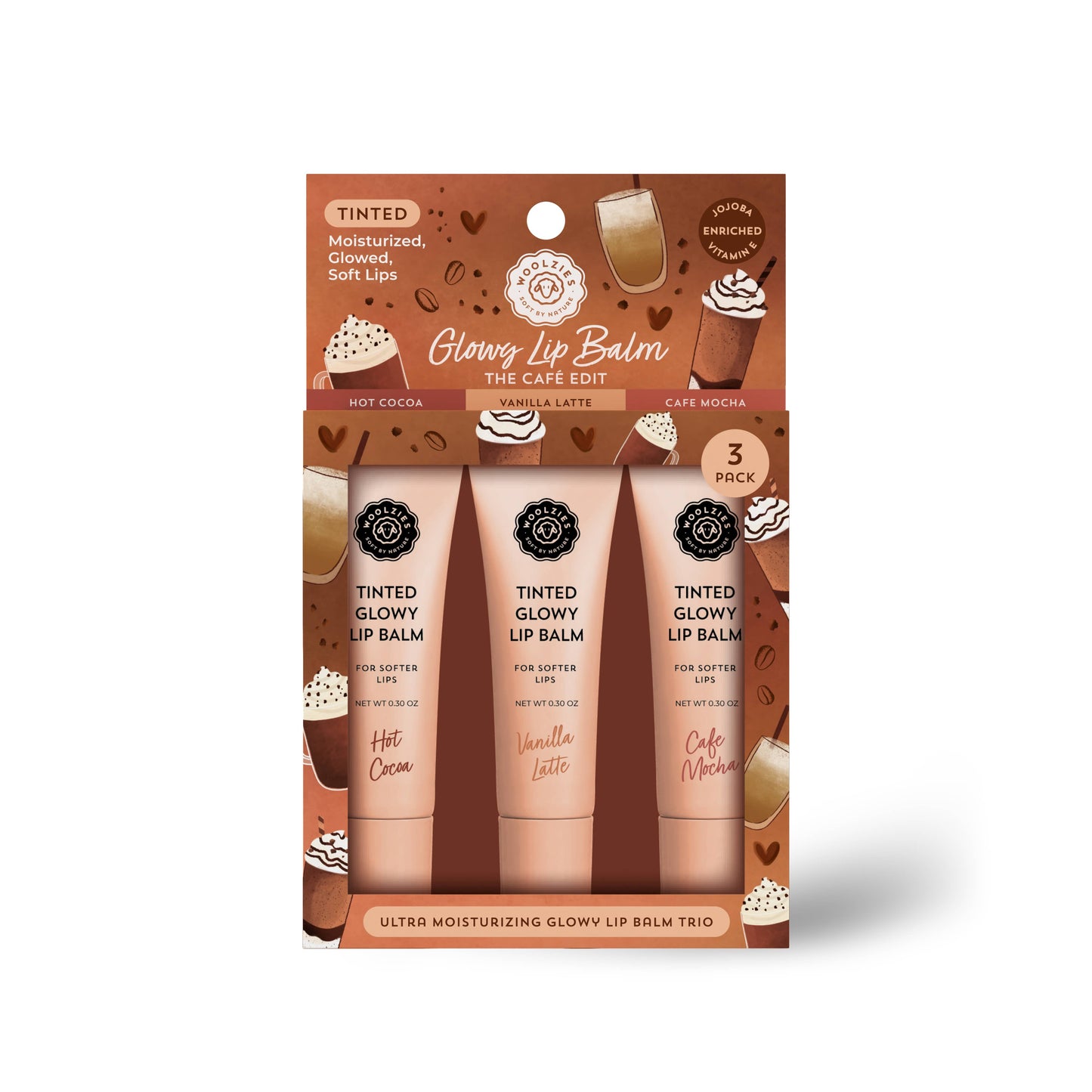 The Cafe Edit Tinted Glowy Lip Balm Trio