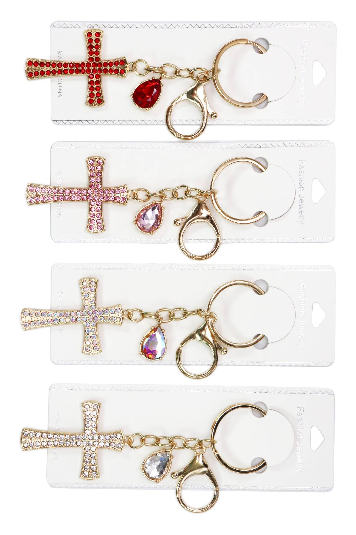 Cross Pendant Bling Rhinestone Metal Key Chain