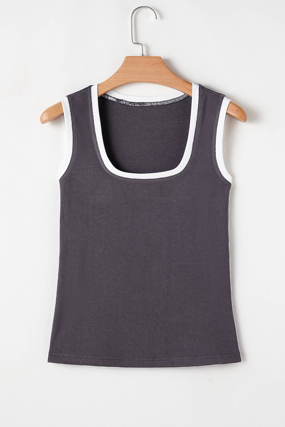 Ribbed Knit U Neck Tank Top | S-XL
