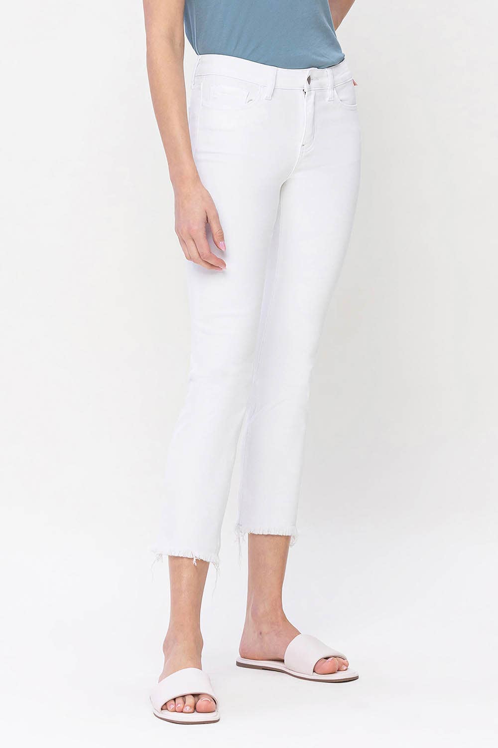 MID RISE STRAIGHT JEANS WHITE