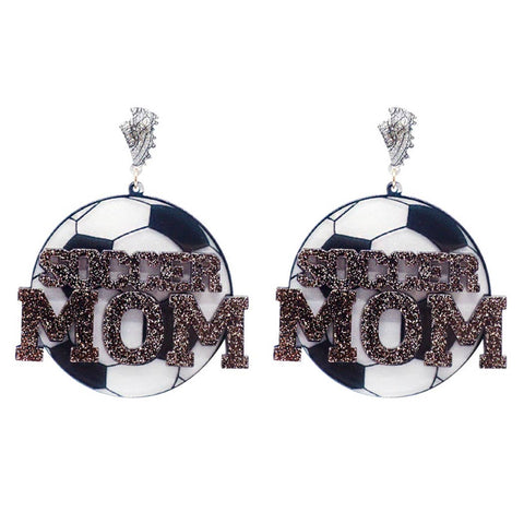 Soccer Mom Acetate Figure Drop Post Earrings: SCR / ONE SIZE