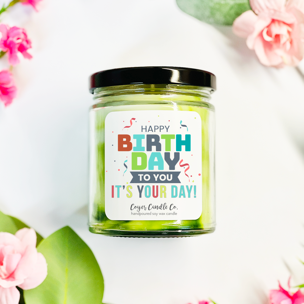 Happy Birthday | 9 oz: Happy Birthday - It's Your Day! / 9 oz. Black Jar / Choose Happiness