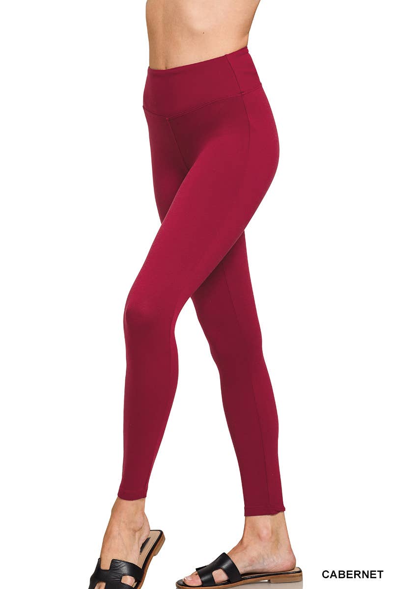 Microfiber Soft Waistband Full Length Leggings: BLACK / 3-3 (S/M-L/XL)