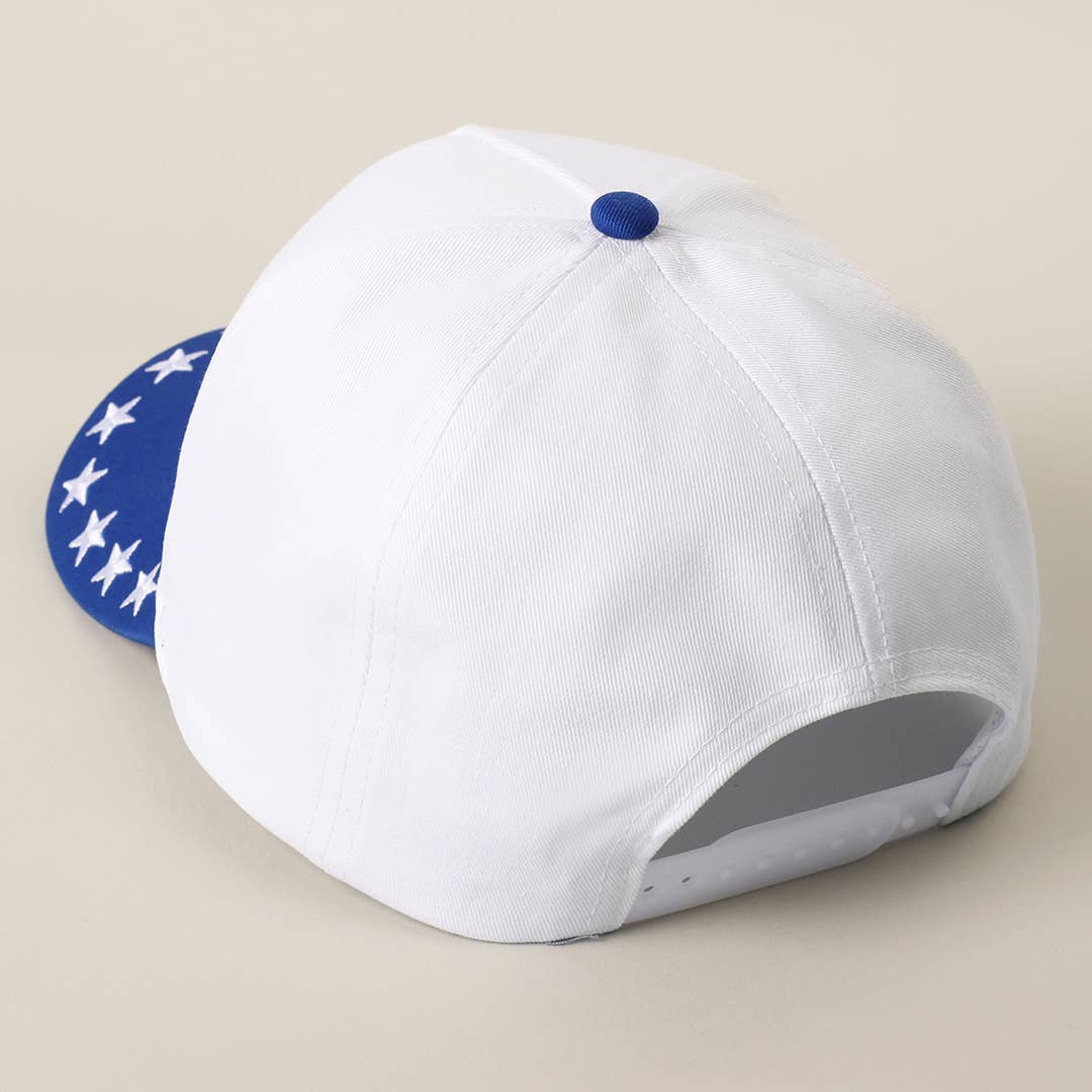 USA Letter Patch Star Brim Trucker Baseball Cap: RED