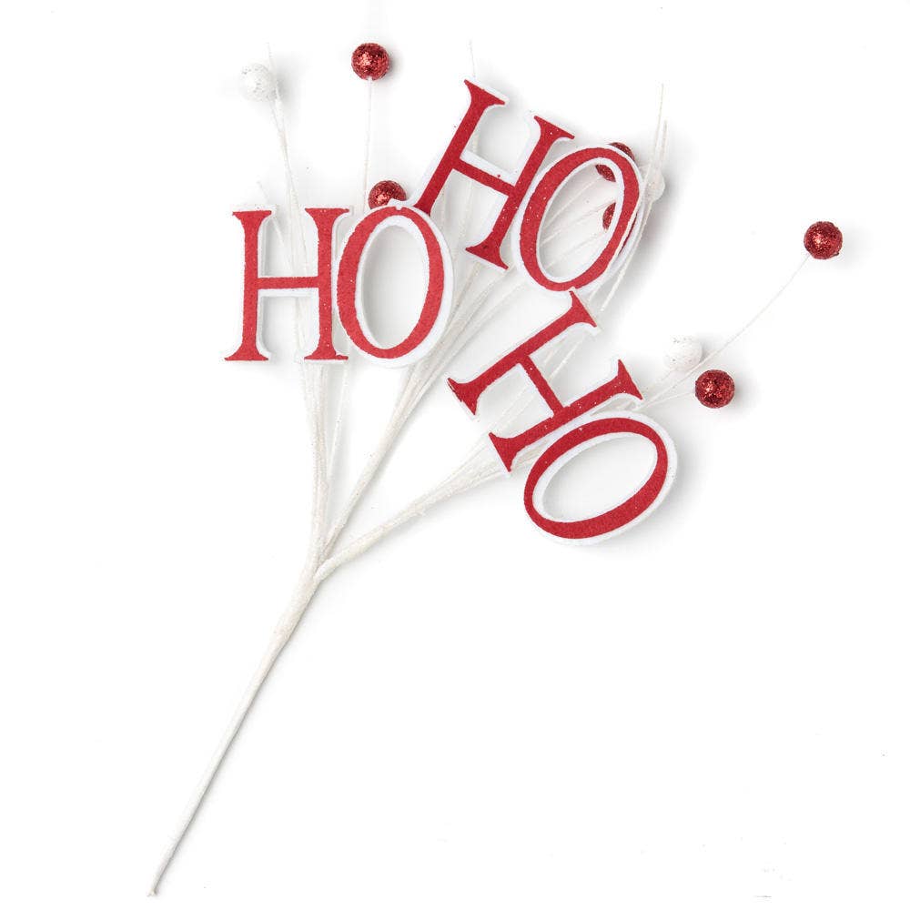 12"  Glitter Ho Ho Ho Christmas Spray