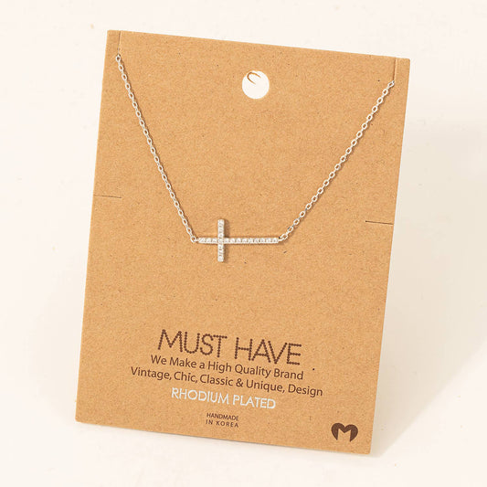 Cross Jewel Pendant Necklace: S
