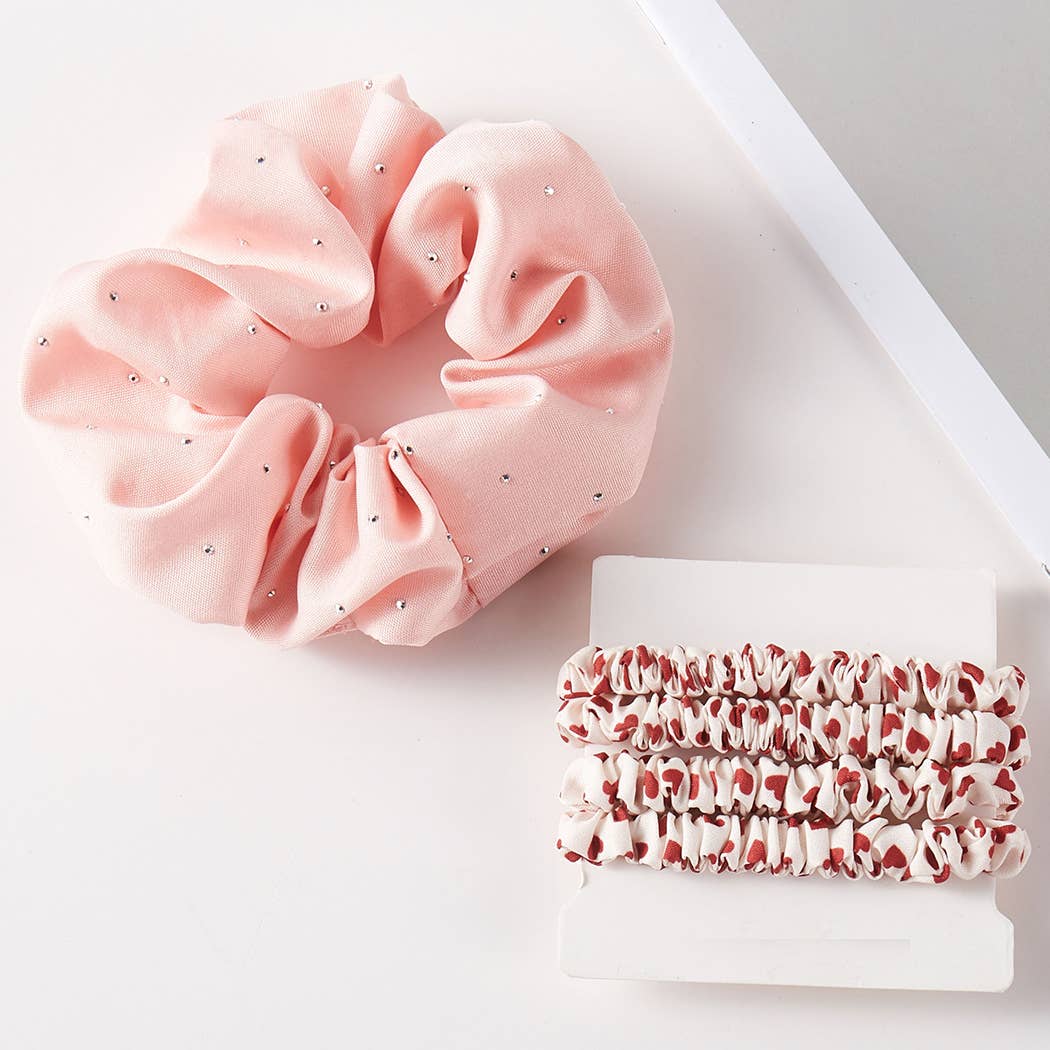 Variety Hair Scrunchies Hair Claw Clips Set