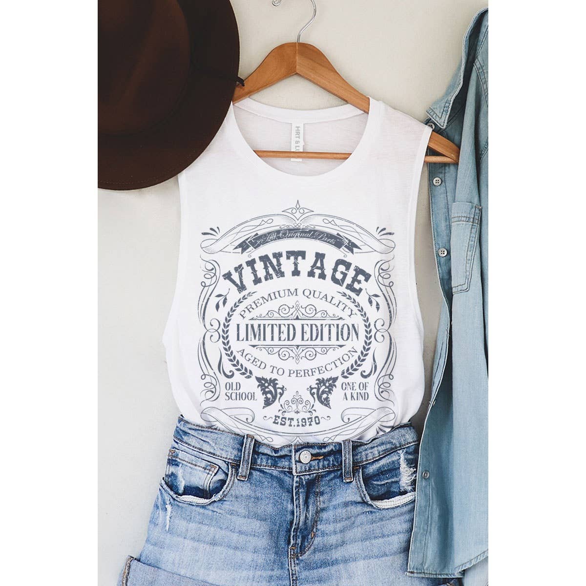 VINTAGE LIMITED EDITION TANK TOP: Mineral  Grey
