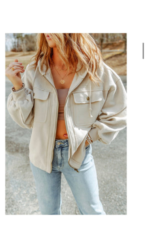 Tan/Khaki Hooded Jacket