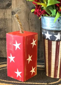Red Rustic Wood Firecrackers 11”