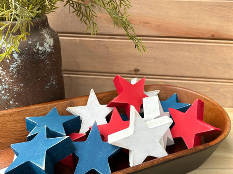 Primitive/Rustic Fourth of July Bowl Filler Wood Stars