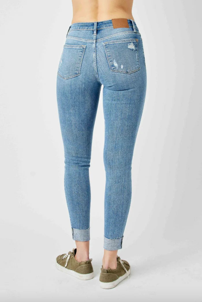 Judy Blue Destroy and Cuff Skinny