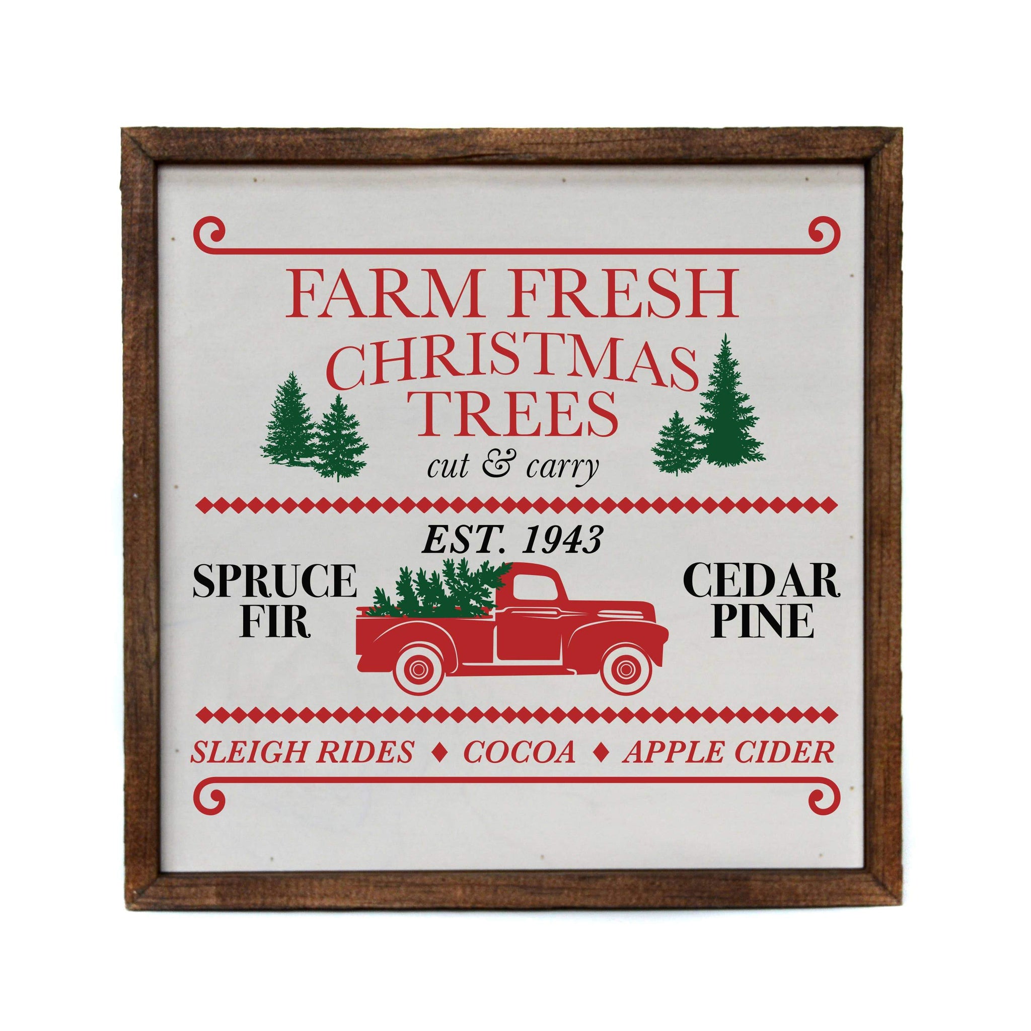 Farm Fresh Christmas Trees Truck Sign - 10x10