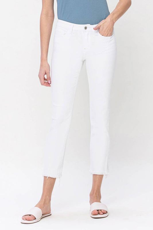 MID RISE STRAIGHT JEANS WHITE