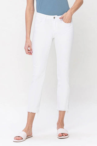 MID RISE STRAIGHT JEANS WHITE
