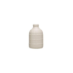 Matte Grey Stoneware Bottle Vase